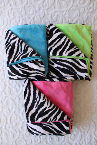 Electric Zebra Minky Blanket
