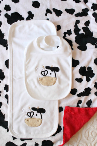Cow Minky Gift Set